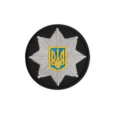 Badge Round (Police) 5 cm, Black, Police