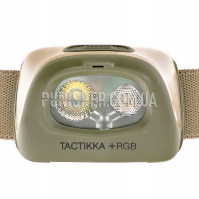 Petzl Tactikka + RGB 350 lm Headlamp, Desert Tan, Headlamp, Battery, Blue, Green, White, Red, 350