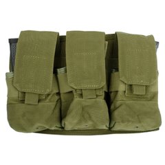 Rothco Universal Triple Mag Rifle Pouch, Olive Drab, 3, 6, Molle, AK-47, AK-74, AR15, M4, M16, HK416, For plate carrier, 7.62mm, .223, 5.45, 5.56, Cordura 1000D, Polyester
