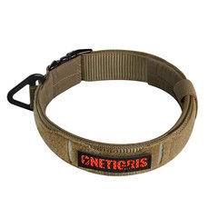 OneTigris Metal Buckled K9 Dog Collar X11, Coyote Brown, Medium