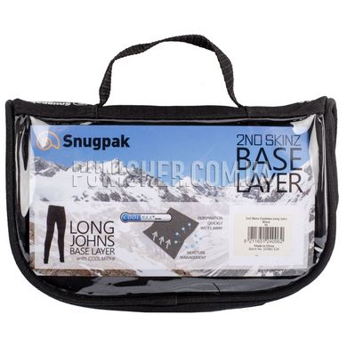 Snugpak 2nd Skinz Coolmax Long Johns Base Layer, Black, X-Large