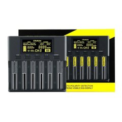 LiitoKala Lii-S6 Charger for 6 channels, Black