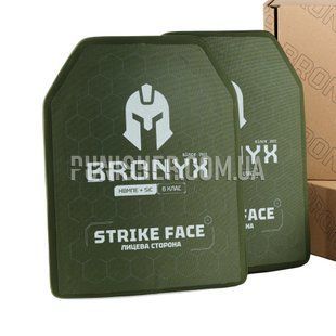 Bronyx CAP6 (UHMWPE+SiC) Armor Plate Set Class 6 Large, Olive, Armor plates, 6, Large, Ceramic, Ultra high molecular weight polyethylene