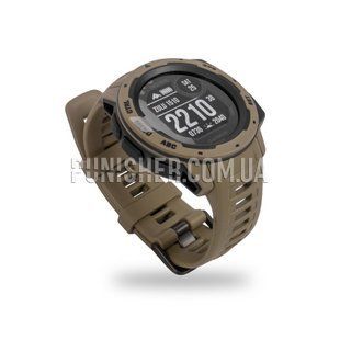 Часы Garmin Instinct Tactical, Coyote Tan, Барометр, Будильник, Дата, Месяц, Год, Компас, Шагомер, Подсветка, Секундомер, Фитнес-трекер, GPS, Jumpmaster, Тактические часы