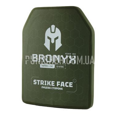 Комплект бронеплит Bronyx CAP6 (НВМПЭ+SiC) 6 класс Large, Olive, Бронепластины, 6, Large, Керамика, Сверхвысокомолекулярный полиэтилен