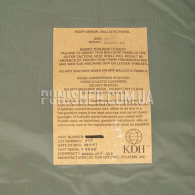 Кевларові пакети KDH Soft Armor для бронежилету, Olive, М'які пакети