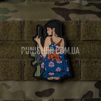 Патч SanCHI Девушка с оружием 1133, Синий, ПВХ, Нет