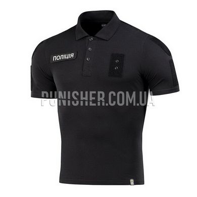 M-Tac Police 65/35 Polo with reflective lettering and patch, Black, Medium
