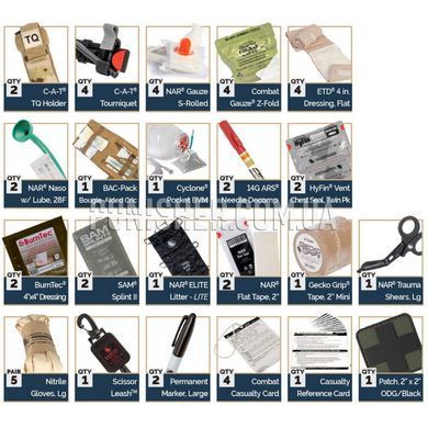 Тактическая аптечка NAR Mini Medic Kit Advanced, Multicam, Аппарат ивл, Бандаж, Бинт гемостатический , Бинт для тампонады, Декомпрессионная игла, Медицинские ножницы, Медицинские карточки, Носоглоточный воздуховод, Окклюзивная повязка, Противоожоговая повязка, Турникет, Шина