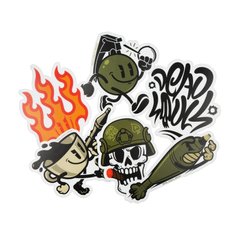 Dead Souls Group Cartoon Sticker Pack, Olive, Stickers