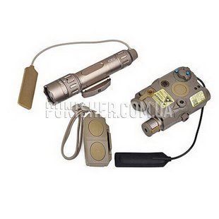 Комплект Element EX418 Airsoft Tactical Light Combo, DE, Білий, Інфрачервоний, Червоний, Аксесуари, Ліхтар, ЛЦВ, PEQ-15