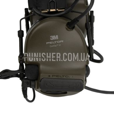 3M Peltor ComTac VI NATO Active Headset, Olive Drab, Headband, 20, NATO J11, Comtac VI, 2xAAA, Single