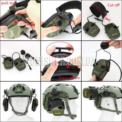 Адаптер ACM Headset Helmet Rail для стрелковых наушников Howard Impact Sport, Черный, Гарнитура, Howard, Адаптеры на шлем