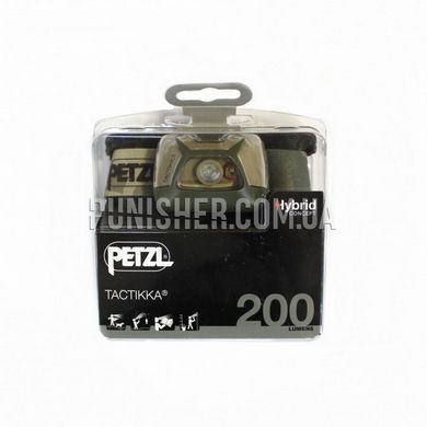 Petzl Tactikka 200 lm Headlamp, Multicam, Headlamp, Battery, White, Red, 200