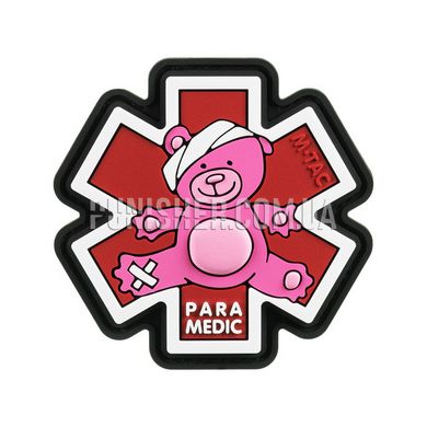 Нашивка M-Tac Paramedic Медведь PVC, Розовый, Медик, ПВХ