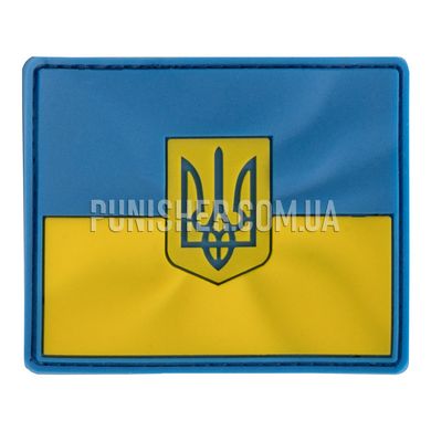 Нашивка PIFI Флаг Украины с гербом рельефный, Желто-синий, ПВХ