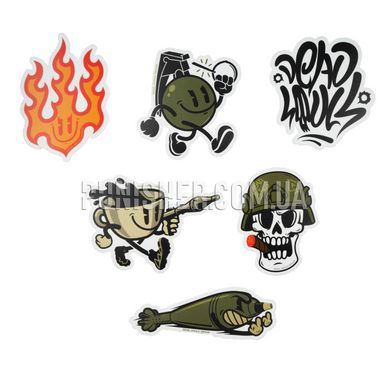 Dead Souls Group Cartoon Sticker Pack, Olive, Stickers