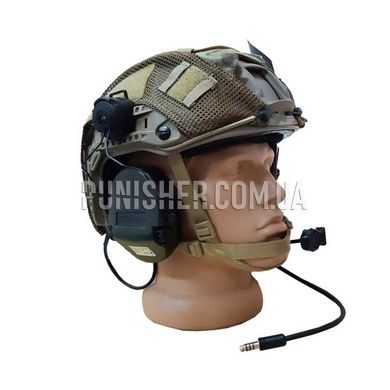 MSA Sordin Supreme Headset with adaptor on helmet rails, Olive, With adapters, Single