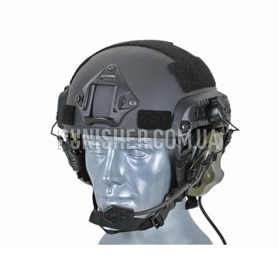 Активная гарнитура Earmor M32H Mod 3 с адаптером на рельсы шлема, Foliage Green, С адаптерами, 22, Single