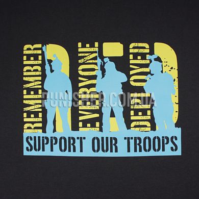 Футболка Punisher "Support Our Troops", голубо-желтый принт, Graphite, Medium