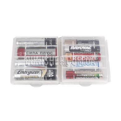 Universal plastic box for AA/AAA batteries, Clear