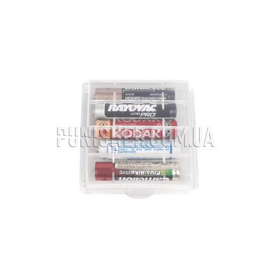 Universal plastic box for AA/AAA batteries, Clear