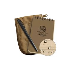 Rite in the Rain Top Spiral Kit, 3"x5" with Tan case, Tan, Notebook