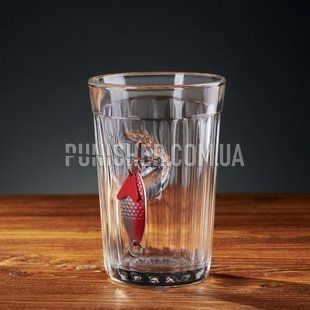 Гранений стакан Gun and Fun з блешнею, Прозорий, Посуд зі скла