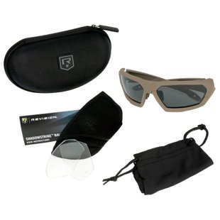 Revision ShadowStrike Ballistic Sunglasses, Tan, Transparent, Smoky, Goggles