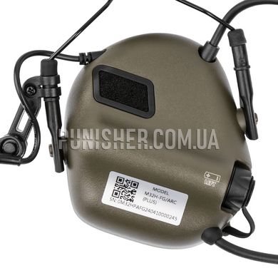 Earmor M32H PLUS Headset with ARC Helmet Rail, Foliage Green, Active, With adapters, 22, Single