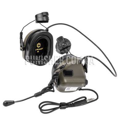 Earmor M32H PLUS Headset with ARC Helmet Rail, Foliage Green, Active, With adapters, 22, Single