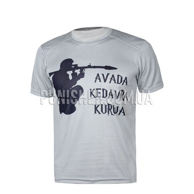 Shotgun Ukraine Avada Kedavra Kurva T-shirt, Grey, Small