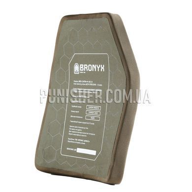 Bronyx Armor Plate Set (UHMWPE + SiC) Class 5 Medium, Olive, Armor plates, 5, Medium, Ceramic, Ultra high molecular weight polyethylene