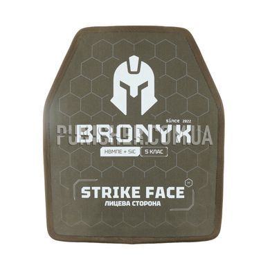 Bronyx Armor Plate Set (UHMWPE + SiC) Class 5 Medium, Olive, Armor plates, 5, Medium, Ceramic, Ultra high molecular weight polyethylene