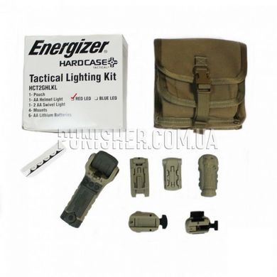 Комплект для тактического освещения Energizer Hard Case Tactical Lighting Kit, Tan, Аксессуары, Синий, Зеленый, Белый, Инфракрасный, Красный, 55