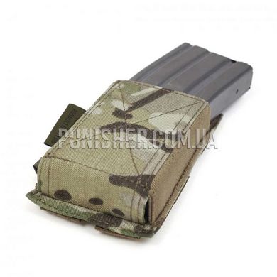 WAS Single Elastic Mag Pouch, Multicam, 1, Molle, AR15, M4, M16, HK416, For plate carrier, .223, 5.56, Cordura