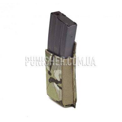 WAS Single Elastic Mag Pouch, Multicam, 1, Molle, AR15, M4, M16, HK416, For plate carrier, .223, 5.56, Cordura