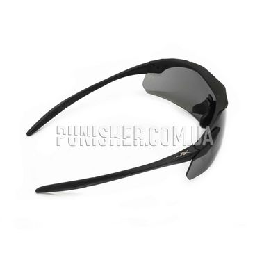 Wiley-X Vapor APEL Grey/Clear Lens/Matte Black Frame Safety Sunglasses, Black, Transparent, Smoky, Goggles