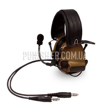 Активная гарнитура Peltor Сomtac III headset DUAL, Coyote Brown, С оголовьем, 23, Comtac III, 2xAAA, Dual