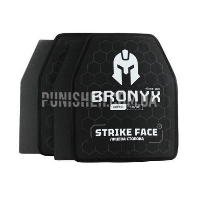 Комплект бронеплит Bronyx НВМПЕ 3 клас Medium, Чорний, Бронепластини, 3, Medium, Надвисокомолекулярний поліетилен