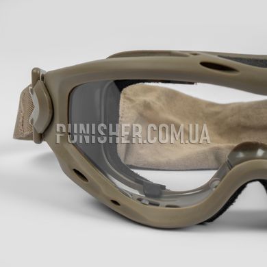 Wiley X Spear Ballistic Goggles Kit with Smoke/Clear Lenses (Grade 1), Tan, Transparent, Smoky, Mask