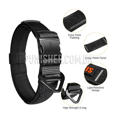 Ошейник OneTigris K9 Dog Collar X11 с металлической пряжкой, Черный, Medium