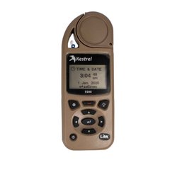 Kestrel 5500 Weather Meter with LiNK + Vane Mount, Tan, 5000 Series, Atmospheric vise, Height above sea level, Relative humidity, Wind Chill, Saving measurements, Outside temperature, Heat index, Wind direction, Dewpoint, Wind speed, Time and date, LINK, Night Vision