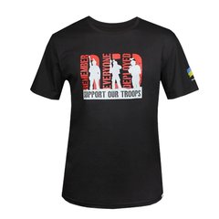 Punisher “Support Our Troops” T-Shirt Red-Black Print, Graphite, Medium