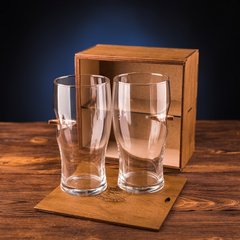 Gun and Fun set of two beer glasses with a real bullet, Clear, Посуда из стекла
