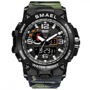 Smael Tank Watch, Camouflage, Alarm, Date, Day of the week, Backlight, Stopwatch