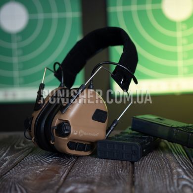 Активные наушники Earmor M31 Mod, Coyote Brown, С оголовьем, 22