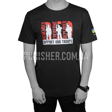 Футболка Punisher “Support Our Troops”, червоно-чорний принт, Graphite, Medium