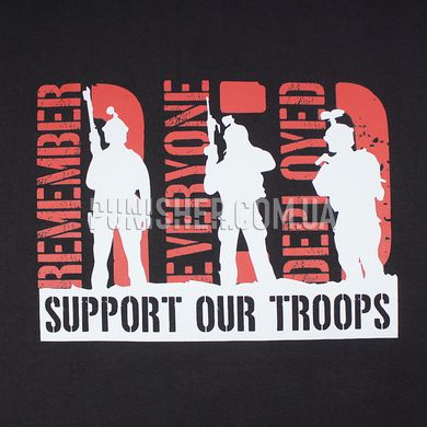 Punisher “Support Our Troops” T-Shirt Red-Black Print, Graphite, Medium
