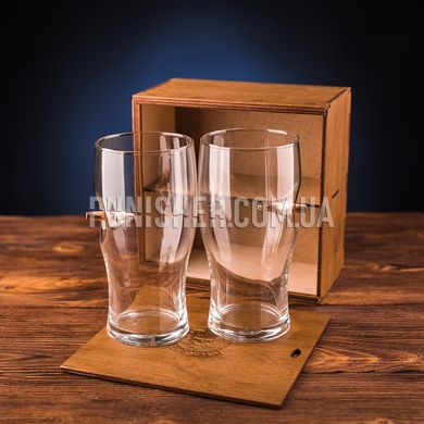 Gun and Fun set of two beer glasses with a real bullet, Clear, Посуда из стекла